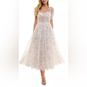 Seni & Cade Floral Pink & Cream Maxi Dress